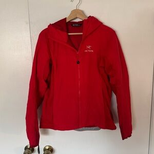 Bright red Arc’teryx Atom LT jacket